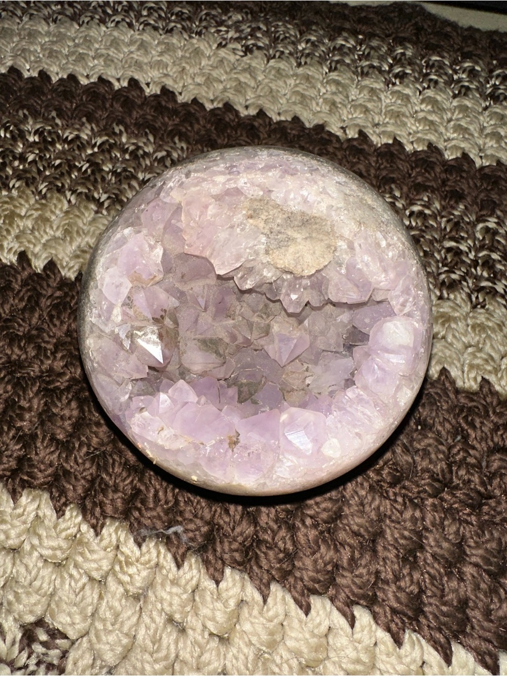 Polished Lavender Amethyst Geode Sphere